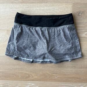 Lululemon Pace Rival Skirt Skort Heather Lux Multi Black